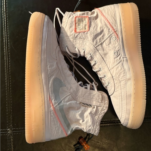 Nike Shoes - Nike Women’s High-Top Sneakers in White with Gum Sole and Light Gray Accents